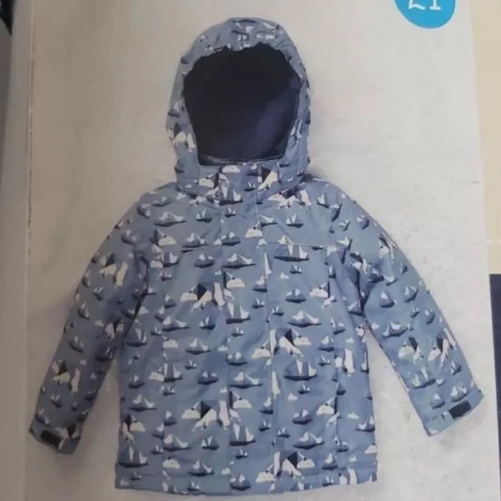 LILY & DAN 2T BOYS WINTER JACKET BLUE HOODED COAT NEW- SIZE 2T